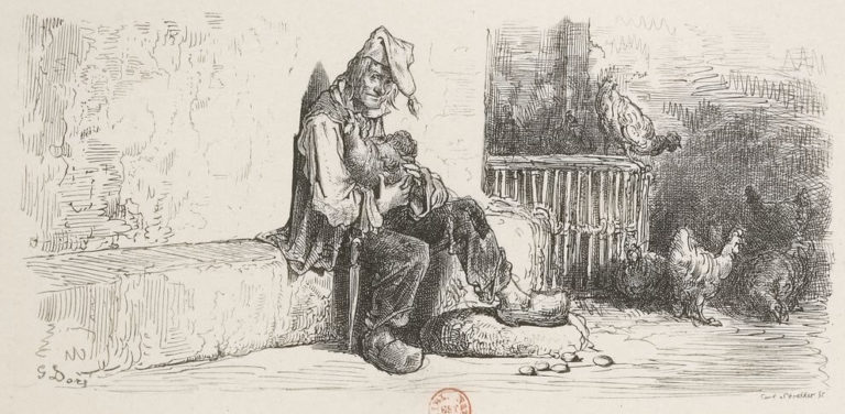 La Poule Aux Œufs d’Or de Jean de La Fontaine dans Les Fables - Illustration de Gustave Doré - BNF - 2 - 1876