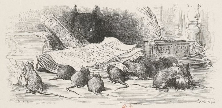 La Querelle Des Chiens et Des Chats, et Celle Des Chats et Des Souris de Jean de La Fontaine dans Les Fables - Illustration de Gustave Doré - 1876