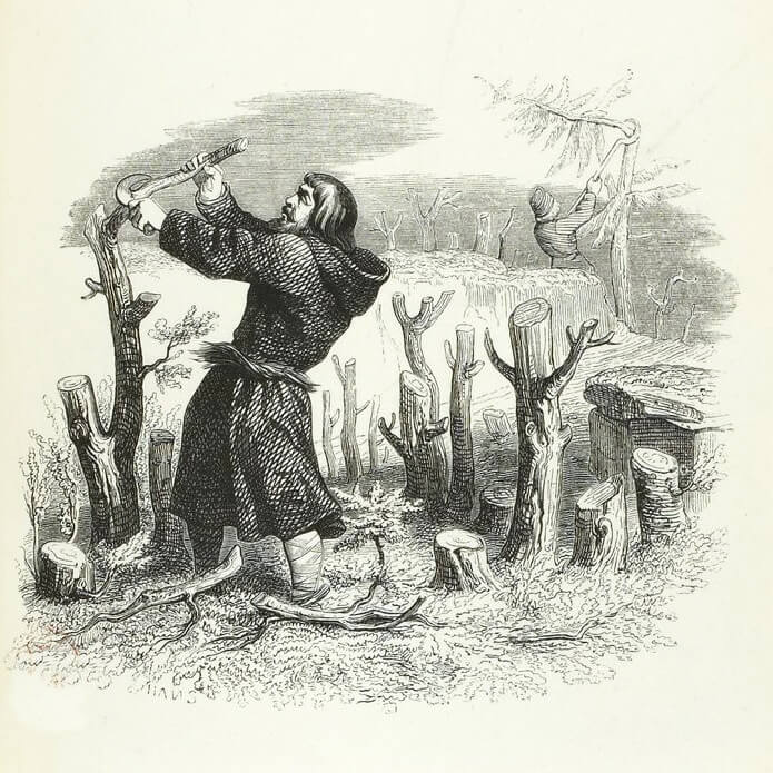 Le Philosophe Scythe de Jean de La Fontaine dans Les Fables - Illustration de Grandville - 1840