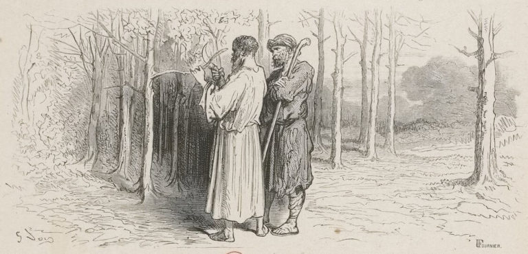 Le Philosophe Scythe de Jean de La Fontaine dans Les Fables - Illustration de Gustave Doré - 1876