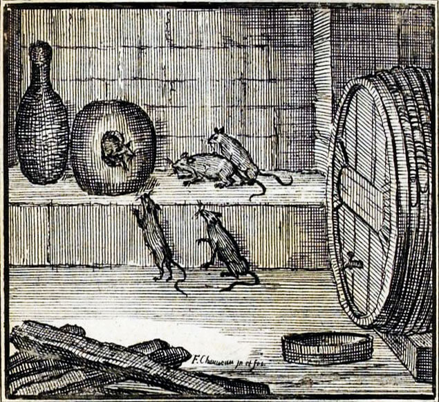 Le Rat Qui s’Est Retiré Du Monde de Jean de La Fontaine dans Les Fables - Illustration de François Chauveau - 1688