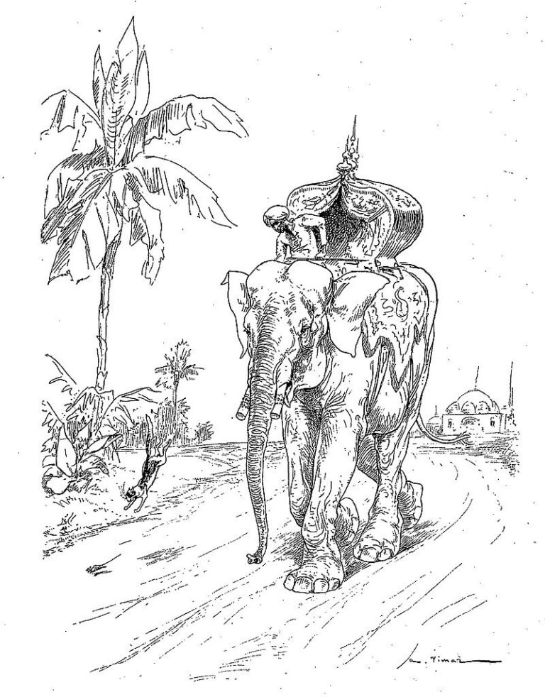Le Rat et l’Éléphant de Jean de La Fontaine dans Les Fables - Illustration de Auguste Vimar - 1897