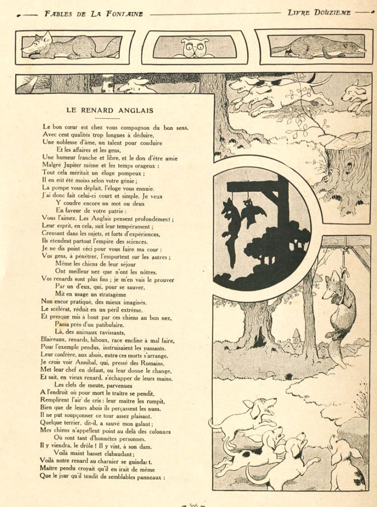 Le Renard Anglais de Jean de La Fontaine dans Les Fables - Illustration de Benjamin Rabier - 1 sur 2 - 1906