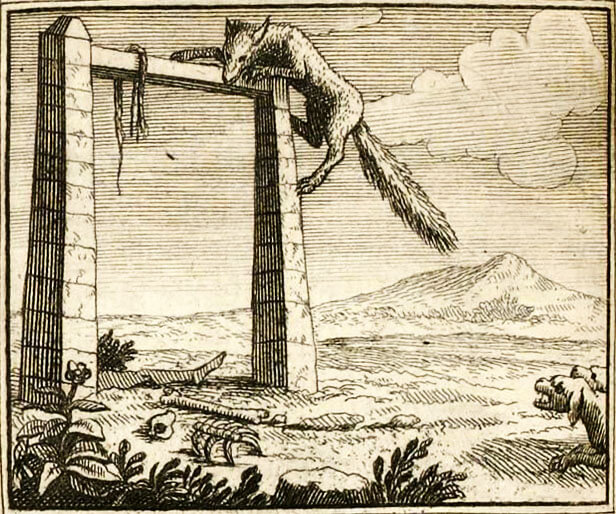 Le Renard Anglais de Jean de La Fontaine dans Les Fables - Illustration de François Chauveau - 1688