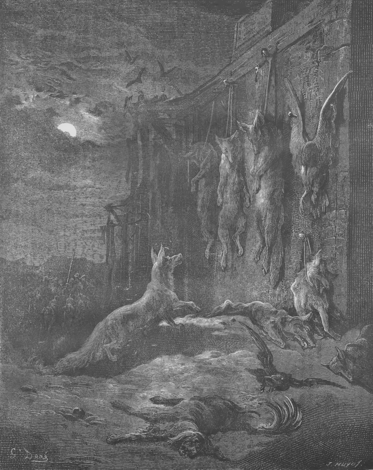 Le Renard Anglais de Jean de La Fontaine dans Les Fables - Illustration de Gustave Doré - 1876