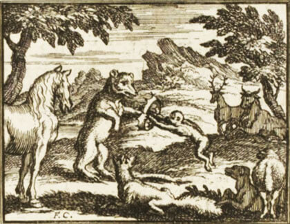 Le Renard, Le Singe et Les Animaux de Jean de La Fontaine dans Les Fables - Illustration de François Chauveau - 1688