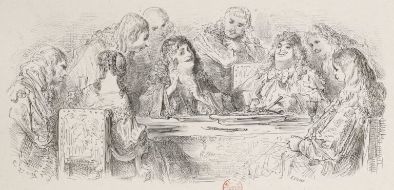 Le Rieur et Les Poissons de Jean de La Fontaine dans Les Fables - Illustration de Gustave Doré - 1876