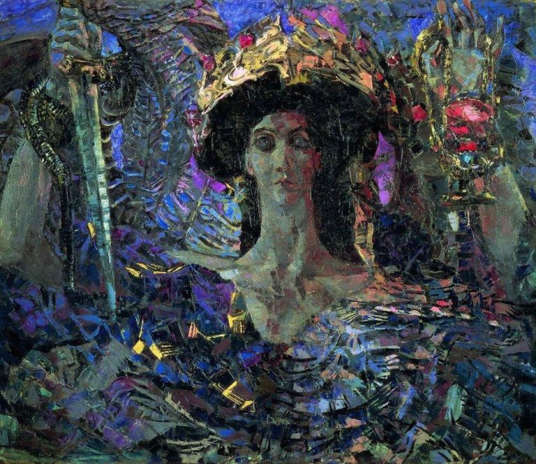 Marco de Paul Verlaine dans Poèmes Saturniens - Peinture de Mikhail Vrubel - Séraphin à six ailes (Azraël, l'ange de la mort) - 1904