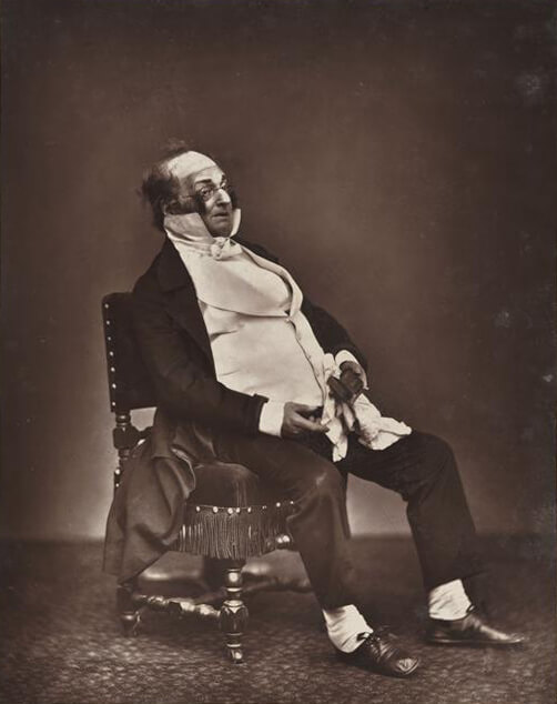 Monsieur Prudhomme de Paul Verlaine dans Poèmes Saturniens - Photographie de Étienne Carjat - Henry Monnier travesti en Monsieur Prudhomme - 1875