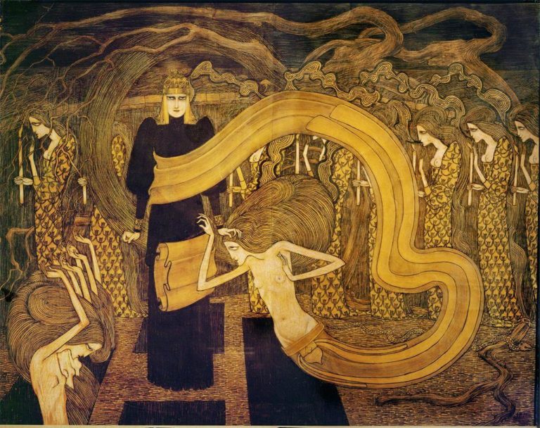 Nevermore (Allons, mon pauvre cœur...) de Paul Verlaine dans Poèmes Saturniens - Peinture de Jan Theodoor Toorop - La fatalité - 1893