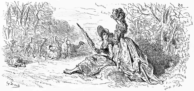Philomèle et Progné de Jean de La Fontaine dans Les Fables - Gravure de Gustave Doré - 1876