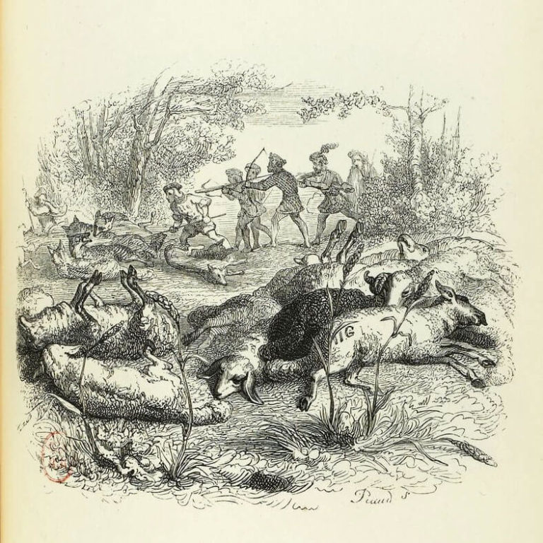 Rien De Trop de Jean de La Fontaine dans Les Fables - Illustration de Grandville - 1840