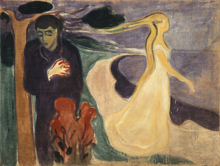 Départ de Arthur Rimbaud dans Les Illuminations - Peinture de Edvard Munch - Séparation - 1896