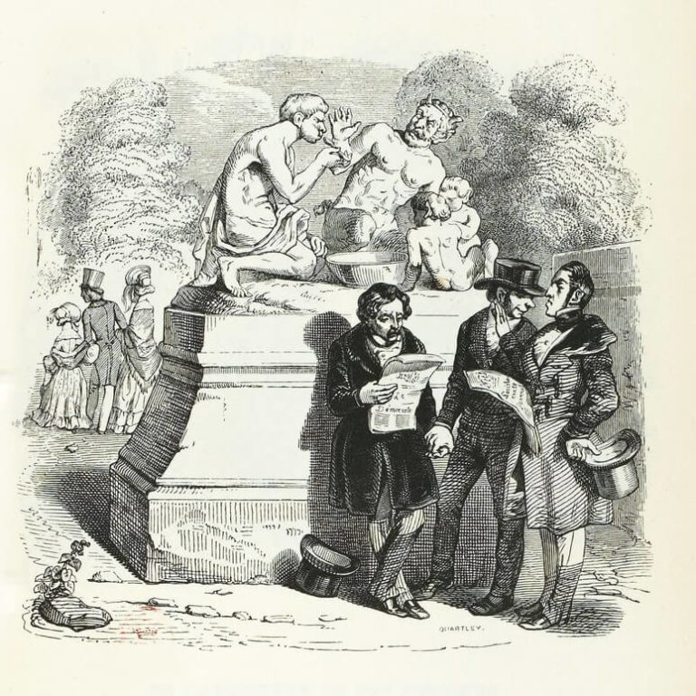 Le Satyre et Le Passant de Jean de La Fontaine dans Les Fables - Illustration de Grandville - 1840