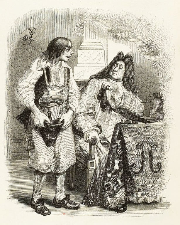 Le Savetier et Le Financier de Jean de La Fontaine dans Les Fables - Illustration de Grandville - 1840