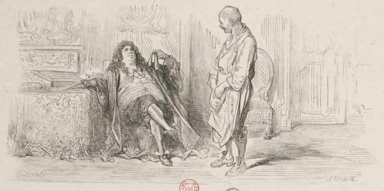 Le Savetier et Le Financier de Jean de La Fontaine dans Les Fables - Illustration de Gustave Doré - BNF - 1876