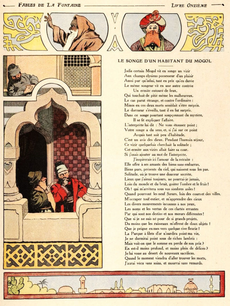 Le Songe d’Un Habitant Du Mogol de Jean de La Fontaine dans Les Fables - Illustration de Benjamin Rabier - 1906