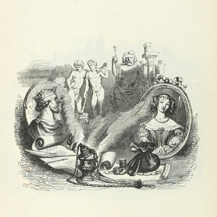 Simonide Préservé Par Les Dieux de Jean de La Fontaine dans Les Fables - Illustration de Grandville - 1840