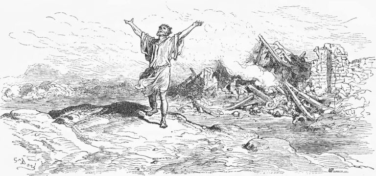 Simonide Préservé Par Les Dieux de Jean de La Fontaine dans Les Fables - Illustration de Gustave Doré - 1876
